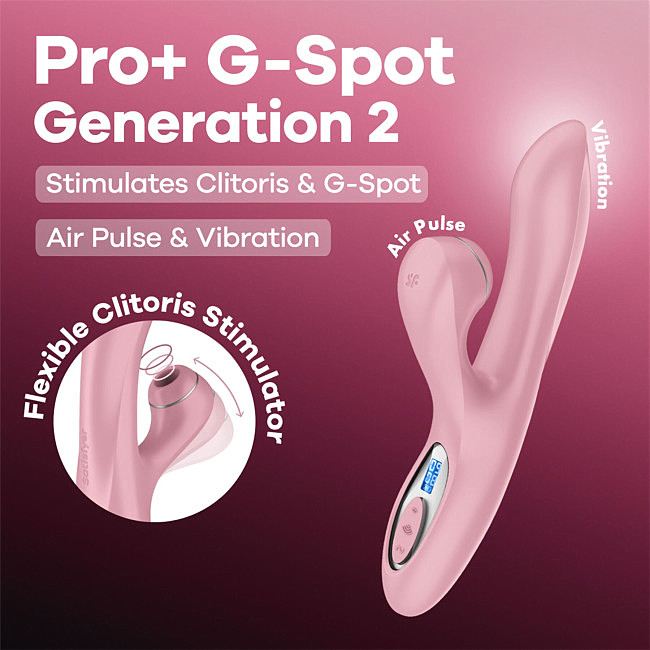 ��������� ��������-������ Satisfyer Pro+ G-Spot Generation 2 Pink, 12 ������� �������� � 11 ������� �������