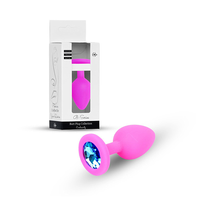 �������� ������ ����������� Jewellery Pink Silicon PLUG Medium Light Blue Diamond, 8 � 3,5 ��