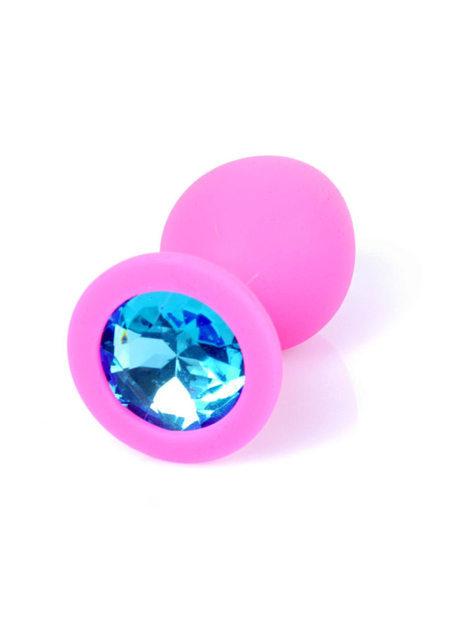 �������� ������ ����������� Jewellery Pink Silicon PLUG Medium Light Blue Diamond, 8 � 3,5 ��