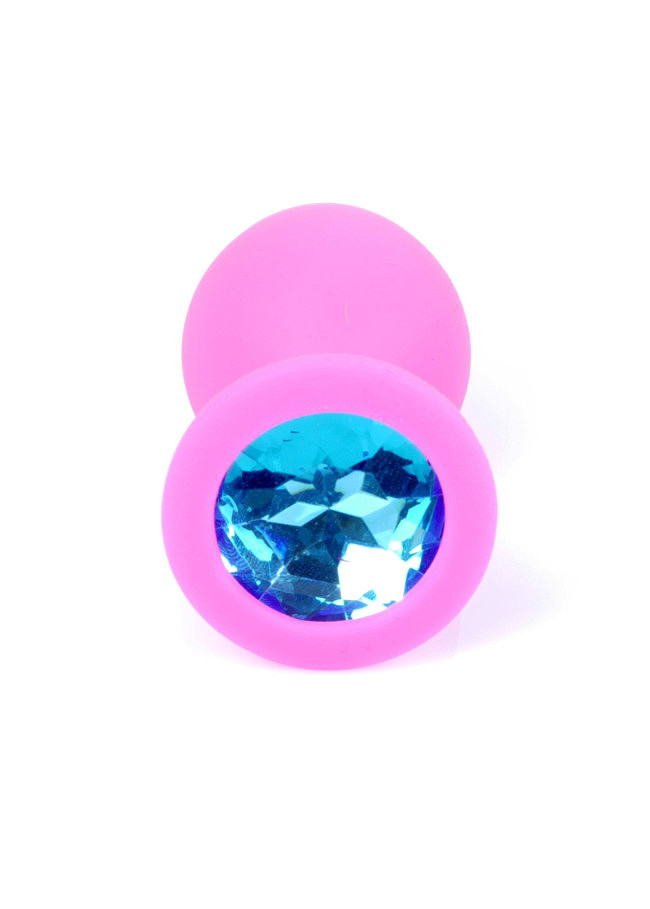 �������� ������ ����������� Jewellery Pink Silicon PLUG Medium Light Blue Diamond, 8 � 3,5 ��
