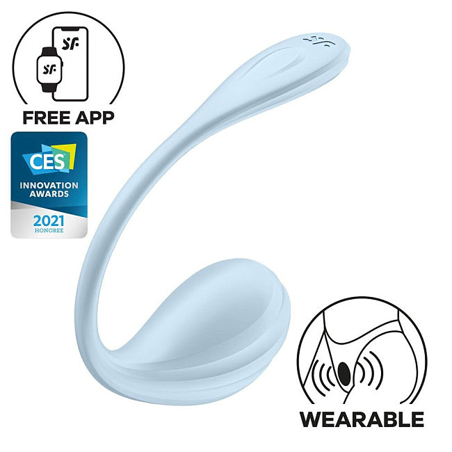 �����-��������� Satisfyer Smooth Petal Connect App Light Blue, 12 ������� ��������