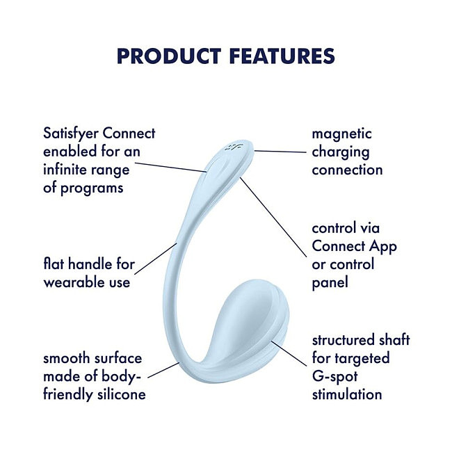 �����-��������� Satisfyer Smooth Petal Connect App Light Blue, 12 ������� ��������