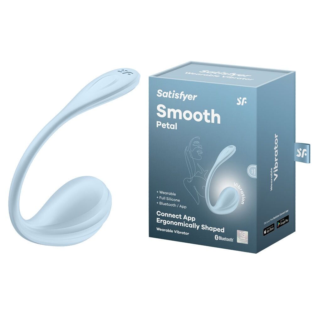  �����-��������� Satisfyer Smooth Petal Connect App Light Blue, 12 ������� ��������