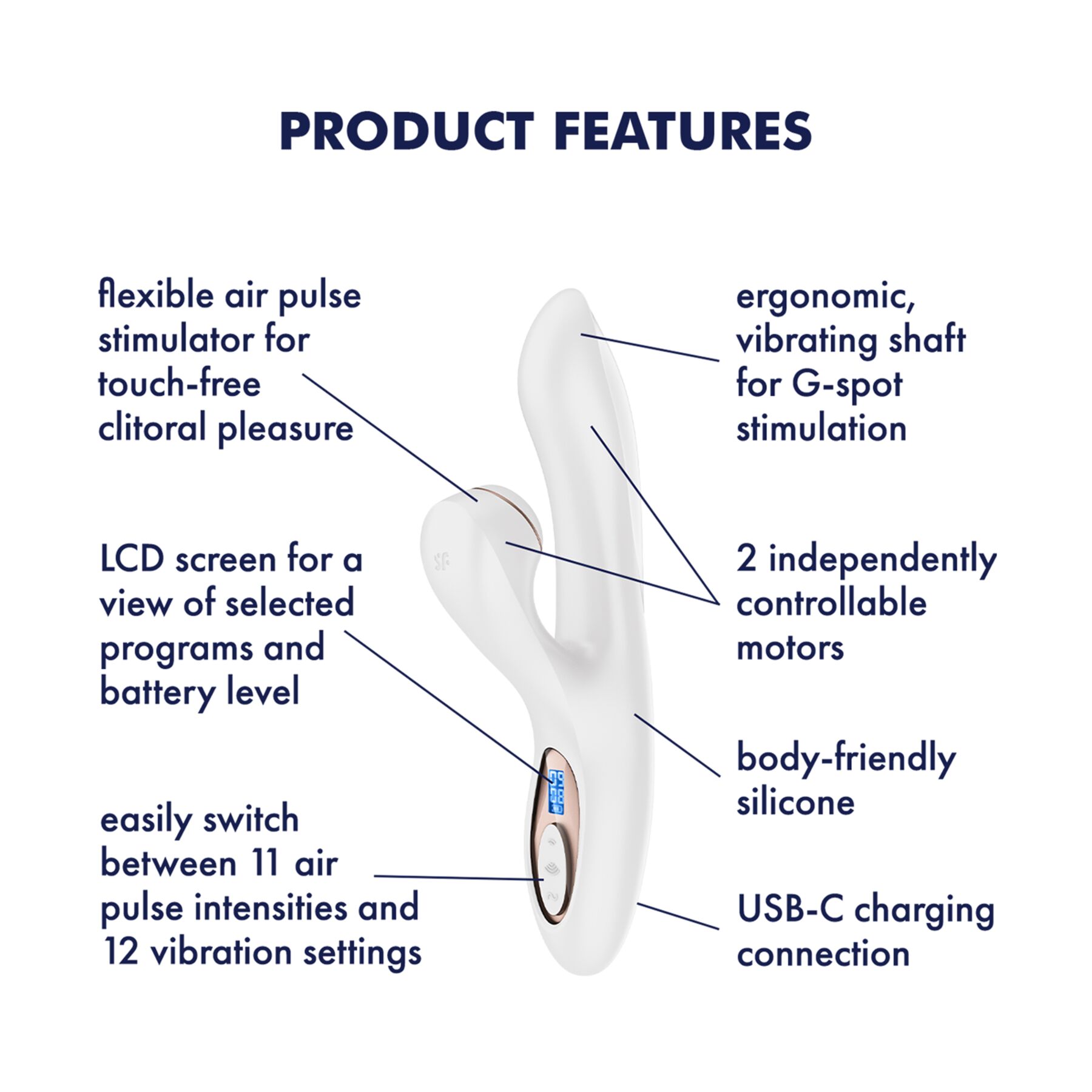 ��������� ��������-������ Satisfyer Pro+ G-Spot Generation 2, 12 ������� �������� � 11 ������� �������
