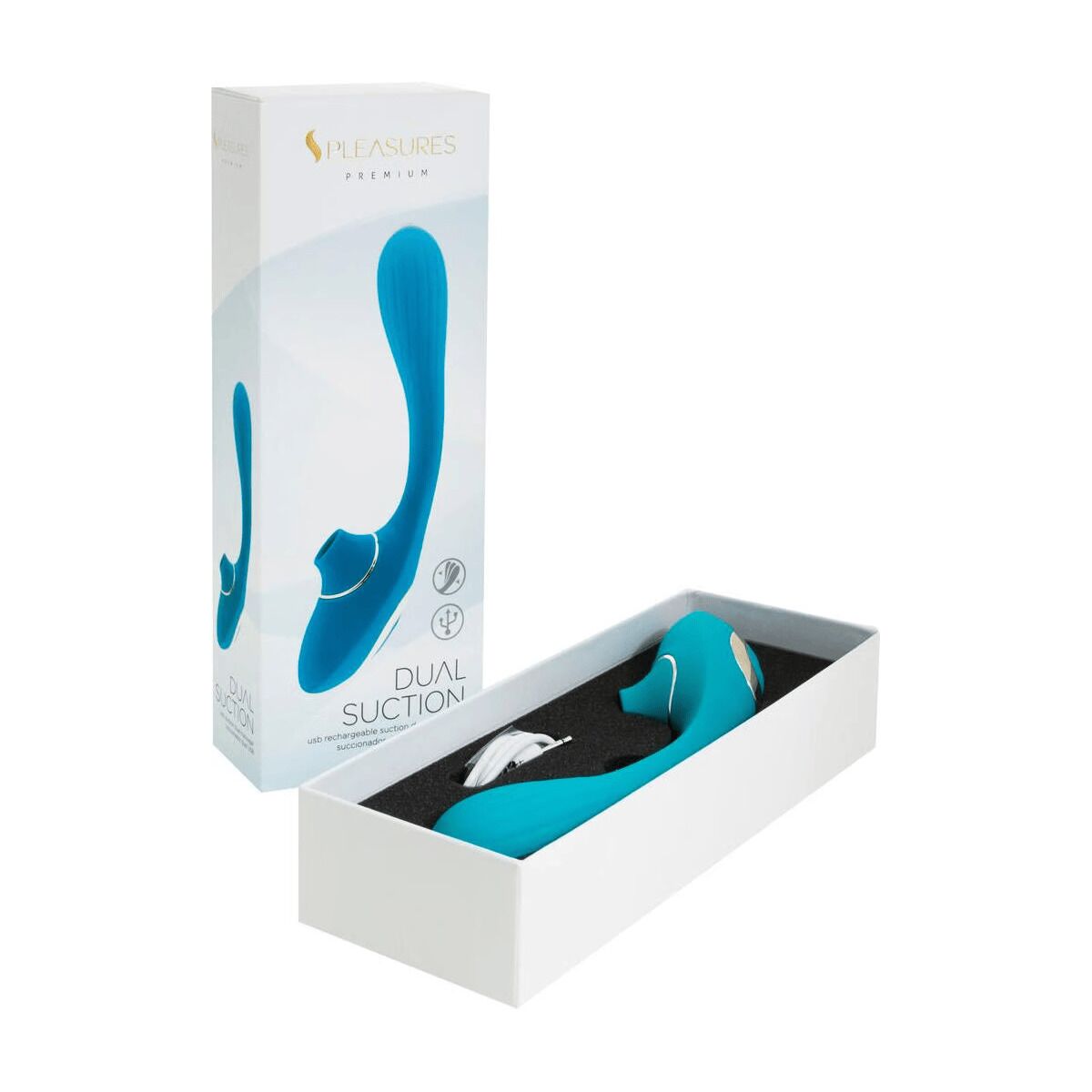 �������� � ��������� ������������ S Pleasures Dual Suction Turquoise, 22,3 � 3,4 ��