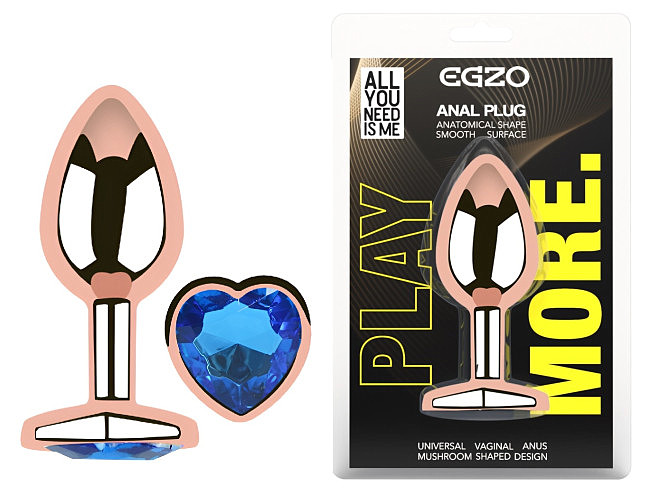  �������� ������ � ����������-������� EGZO Rose Gold Heart Plug, 8,2 � 3,4 ��