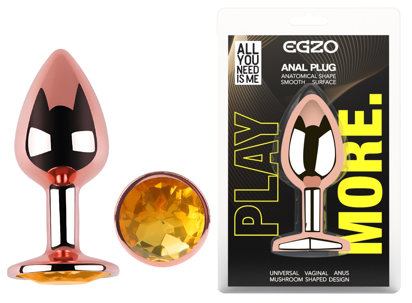 ������������� �������� ������ � ������� ���������� EGZO Rose Gold Round Plug, 8,2 � 3,4 �� 