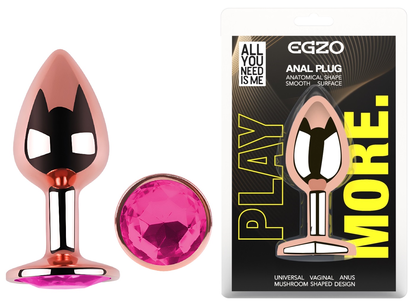 ������������� �������� ������ � ������� ���������� EGZO Rose Gold Round Plug, 8,2 � 3,4 �� 