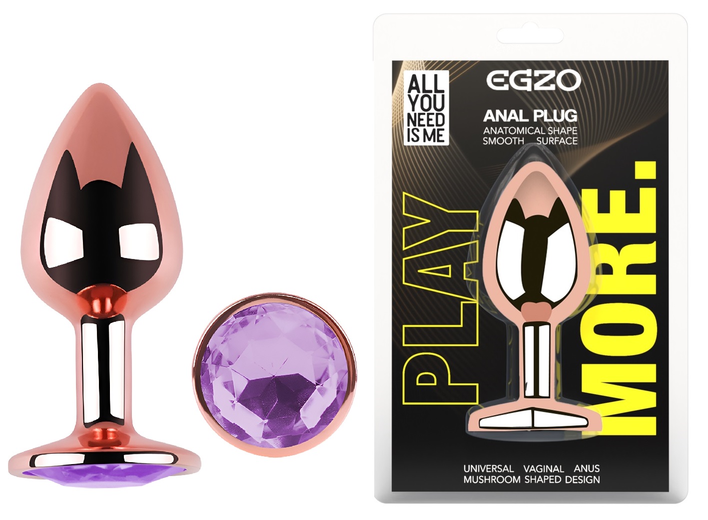 ������������� �������� ������ � ������� ���������� EGZO Rose Gold Round Plug, 8,2 � 3,4 �� 