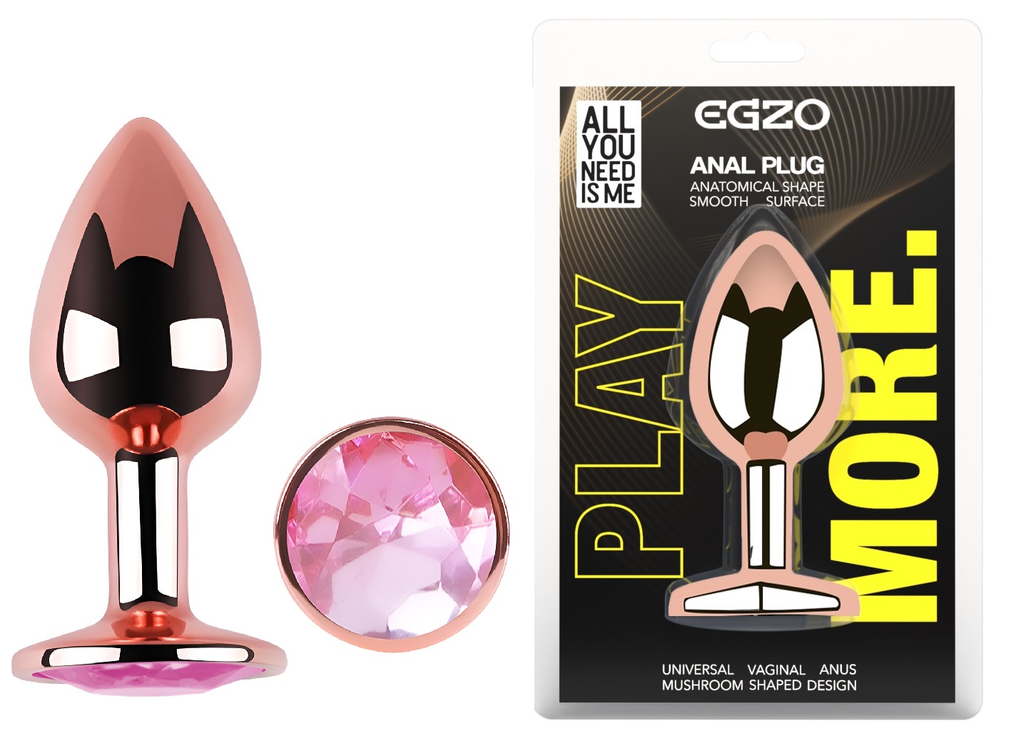 ������������� �������� ������ � ������� ���������� EGZO Rose Gold Round Plug, 8,2 � 3,4 �� 