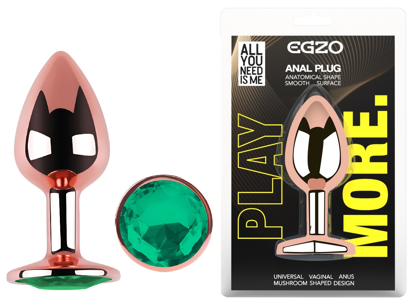 ������������� �������� ������ � ������� ���������� EGZO Rose Gold Round Plug, 8,2 � 3,4 �� 