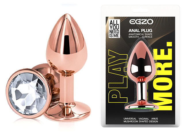 ������������� �������� ������ � ������� ���������� EGZO Rose Gold Round Plug, 8,2 � 3,4 �� 