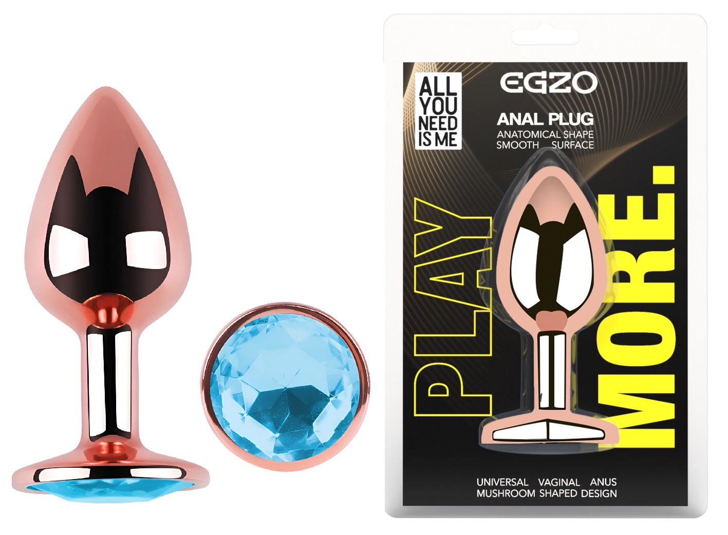 ������������� �������� ������ � ������� ���������� EGZO Rose Gold Round Plug, 8,2 � 3,4 �� 