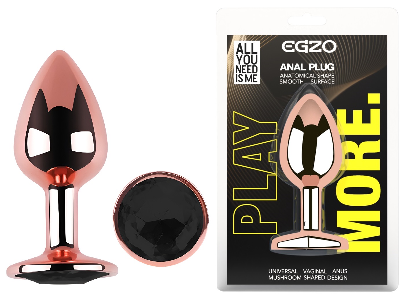 ������������� �������� ������ � ������� ���������� EGZO Rose Gold Round Plug, 8,2 � 3,4 �� 