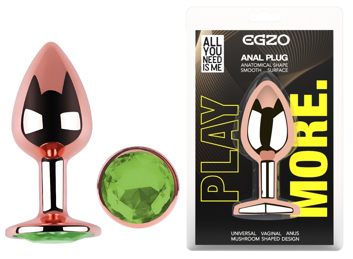 ������������� �������� ������ � ������� ���������� EGZO Rose Gold Round Plug, 8,2 � 3,4 ��